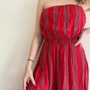 Urban Outfitters Red Vertical Striped Romper NWT